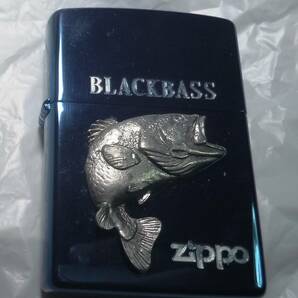 最終値！レリーフ ブラックバス 魚 未使用 ブルー 缶ケース付 1999（XV)  ZIPPOの画像7
