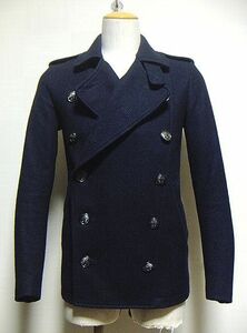 美品:glamb(グラム).ハミルトン Pコート 3(L/ナポレオン ジャケット/Hamilton P-coat/メルトンウール/肩42幅50丈70/ロック系/モード系)