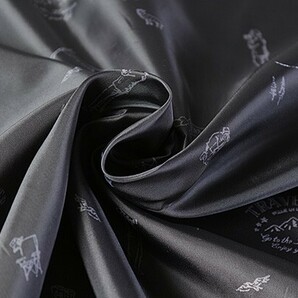 ♪ポリエステルタフタペインティングプリント 黒 巾：145cm♪特価5m[5435]30の画像1