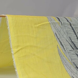 ♪インポート特集◆miroglioイタリア製コットンシルクフェザープリント 黄色 巾：145cm♪5m[8668]70の画像3