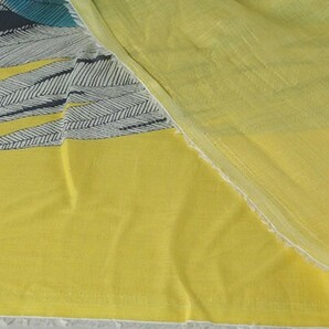 ♪インポート特集◆miroglioイタリア製コットンシルクフェザープリント 黄色 巾：145cm♪5m[8668]70の画像2