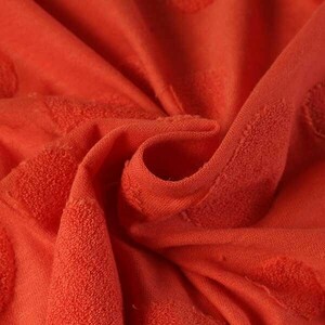 ♪コットンインターシャドット柄 オレンジ 巾：140cm♪2.4m[9726]