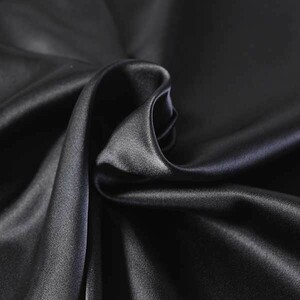 ♪ポリエステルサテン 黒 巾：120cm♪5m[9727]