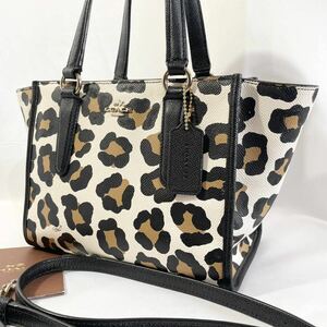  regular goods Coach COACH handbag 2way shoulder attaching Leopard leopard print black black shoulder bag shoulder .. diagonal .. bag bag 