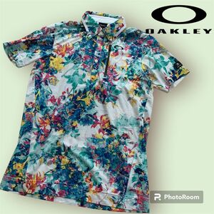 美品OAKLEY 総柄シャツ スカル