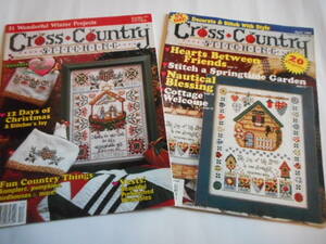 Cross　Cuntry　Stitching　クロスステッチ刺繍雑誌　December1994、April1999　2冊まとめて　カントリー