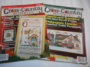 Cross　Cuntry　Stitching　クロスステッチ刺繍雑誌　OctoberとDecember1996　2冊まとめて　カントリー　クリスマス