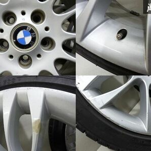 ●【歪み無し!!】 BMW 純正 E90 3シリーズ 18インチ 8J +34 PCD120 5H ハブ径 約72.4ｍｍ ホイール 4本 スタッドレス付 225/40R18 棚R-6の画像6