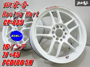 ●【歪み無し!!】 鍛栄舎 レーシングハート CP-035 16 Inch 7J +45 PCD100 5H Wheels 2本 Subaru GC8 Impreza にて使用 棚X-7