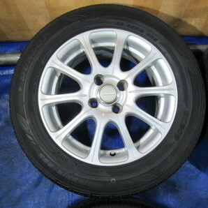 激安即決！VAGGIO 15-6J 4H/100 ET40 + DUNLOP 185/65R15 2021年製 中古4本 ｂB デミオ ティーダ カローラ ウィングロード T008347の画像3