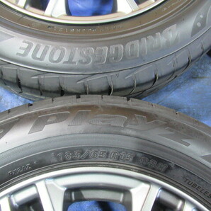 激安即決！weds 15-5.5J 4H/100 ET42 + BRIDGESTONE 185/65R15 2021年製 中古4本 ｂB デミオ ティーダ カローラ ウィングロード T008437の画像8