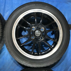 激安即決！タイヤ＋ホイール！X CROSS SPEED 14-5J 4H/100 ET45？ + 165/55R14 中古4本 オッティ/ルークス/ムーヴ/ワゴンR等！HM000898の画像3