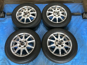 激安即決！タイヤ＋ホイール！A-TECH SCHNEIDER 13-4B 4H/100 ET42 + 155/65R13 中古4本 ゼスト/モコ/ワゴンR/ミラ/ムーブ等！HM000906