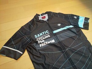 Santic サンティック サイクルジャージ 半袖 メッシュ エアロ ミントブルー サイズ L