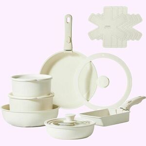 CAROTE series ice cream one year beige repairs easy .I 12 point set fry pan Caro -te360