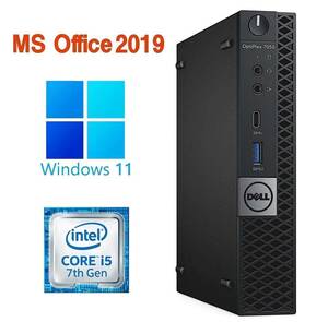 【サポート付き】DELL 7050 省スペース SSD:256GB 大容量メモリー:8GB Office2019 コンパクト型PC