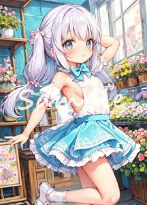 [1点限り A4 高画質 アート ポスター ラミネート] セクシー アイドル 美女 美人 かわいい 女の子 制服 下着 イラスト アニメ 同人 BG166