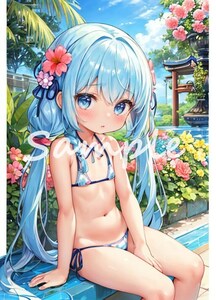 [1点限り A4 高画質 アート ポスター ラミネート] セクシー アイドル 美女 美人 かわいい 女の子 制服 下着 イラスト アニメ 同人 BG262