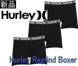 ハーレーhurley ボクサーパンツ　メンズ　3枚セット黒　32-34インチ