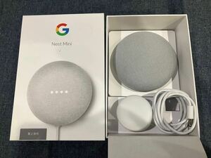 ② Google Nest Mini 第2世代 OK Google（AndroidおよびiOS対応）壁への取り付けも可能 さ