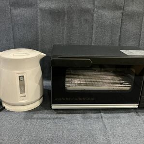 【2016年製】TIGER タイガー 電気ケトル わく子 PCF-G080 定格容量 0.8L 【2022年製】小泉 KOIZUMI オーブントースター KOS-1032 計2点 さの画像1