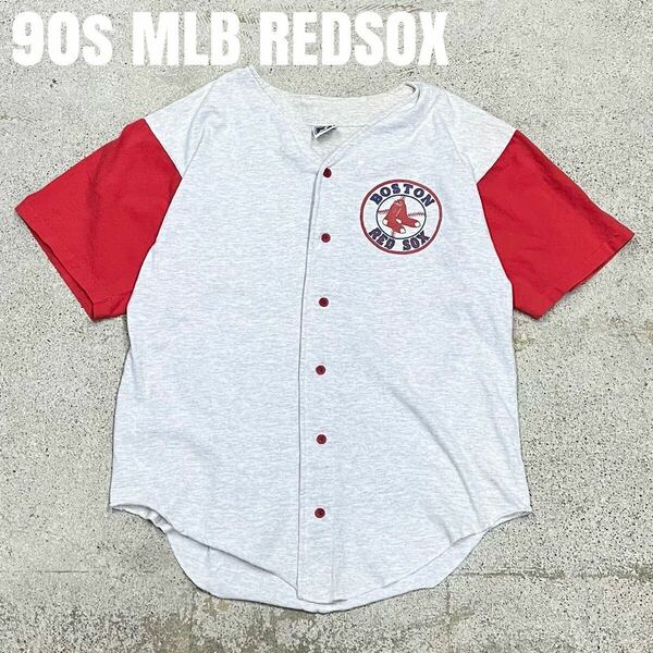 USA製　90s MLB REDSOX レッドソックス　ベースボールシャツ