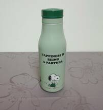 ★★『STARBUCKS』×『PEANUTS』ステンレスロゴボトル《携帯用まほうびん・473ml》グリーン　☆未使用・保管品☆ ★★_画像1