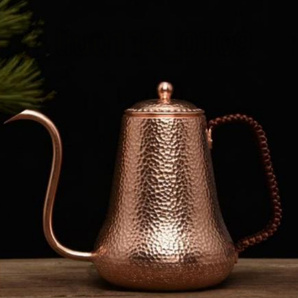 高品質純銅コーヒーポット制コーヒー器具銅イメージ紫銅ハンマー紋コーヒーポット細口ポットコーヒーポット900MLの画像1