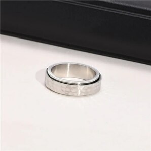 【23号】メンズ 指輪 リング シルバー ステンレス鋼 回転 フィジェットリング おしゃれ シンプルの画像4
