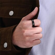 【23号】メンズ 指輪 リング 黒 ステンレス鋼 回転 フィジェットリング おしゃれ シンプル_画像6