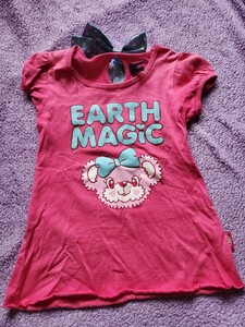 アースマジック EARTHMAGIC マフィーちゃん 130 トップス リボン 中古品 同梱可 キッズ 女の子 子供服 半袖Tシャツ Tシャツ こども服