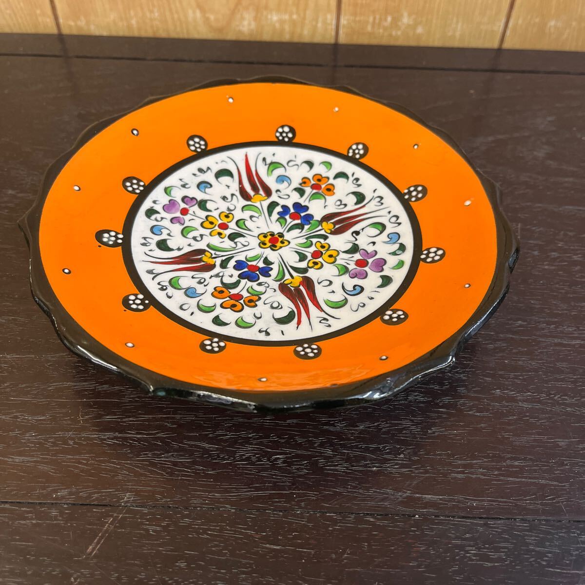 А4-113 Турецкая керамическая тарелка Кутахья, традиционное ремесло, ручной росписью, диаметр 18см, Посуда в западном стиле, тарелка, блюдо, другие