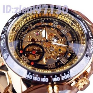 Ab2279: メンズ高級腕時計 機械式スケルトンダイヤル手巻き ストーンステンレスバンド 海外トップブランド ウォッチの画像1