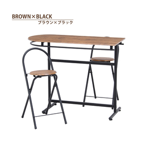 カウンター テーブル チェア 2脚 セット 折りたたみ カウンターテーブル＆チェアー 3点セット ブラウン×ブラック M5-MGKFGB00355BRBK