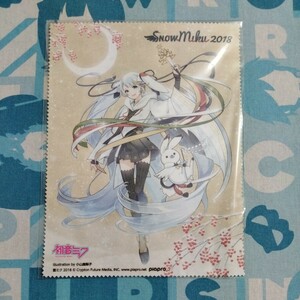 SNOW MIKU 雪ミク 2018 小山鹿梨子 公式 グラス クロス 未開封新品 微折れあり クリーナー メガネ 拭き 眼鏡 ふき 約20×15cm