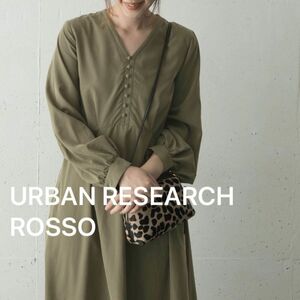 URBAN RESEARCH ROSSO ロッソ長袖ワンピース　カーキ　 長袖 シャツ ワンピース