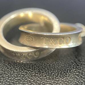 【中古美品】TIFFANY&CO. ティファニーインターロッキング 1837 ネックレス ダブルリング シルバー925の画像5