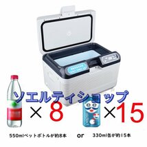 車載冷蔵庫 12L ポータブル冷蔵庫 -10℃～+65℃調整 持ち運べる小型冷蔵庫 クーラーボックス 家庭用車載用 静音 DC12V/24V 110V 白&灰色_画像3