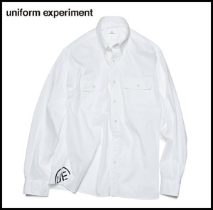 uniform experiment 22SS DOUBLE POCKET B.D SHIRT サークル ロゴ プリント 長袖 ダブルポケット ボタンダウン シャツ ホワイト 2 SOPHNET