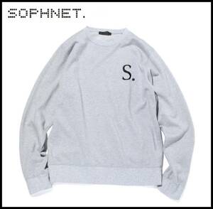 SOPHNET ソフネット 22AW ALBINI COTTON CASHMERE EMBROIDERY CREW NECK SWEAT ロゴ 刺繍 カシミヤ カシミア スウェット トレーナー M UE