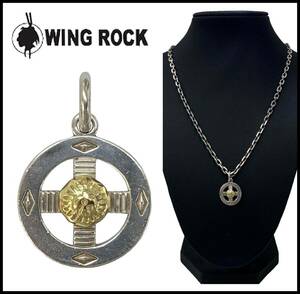 WING ROCK WINGROCK Wing lock M-5A K18 Eagle metal silver metisn wheel pendant top necklace feather 