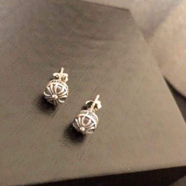 s925刻印 クロス ボウルピアス アクセサリー メンズ レディース 片耳