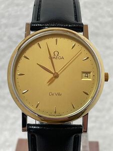 【美品】OMEGA オメガ デビル クォーツ【196.2432】デイト SS/YG コンビ 文字盤:ゴールド【稼働品】メンズモデル