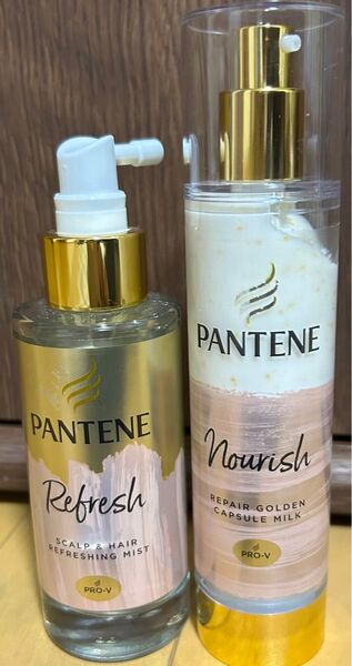 新品未使用品!!パンテーン スカルプ&ヘアリフレッシングミスト&リペアゴールデンカプセルミルク2本セット