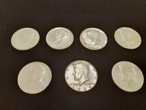 【海外コイン】アメリカ USA 1964 ケネディ ハーフダラー 50セント 銀貨 7枚セット_画像1