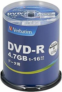 100枚 バーベイタム 1回記録用 -R 4.7GB 100枚 ホワイトプリンタブル 1-16倍速 片面1層 DHR47JP10