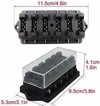 5A ユニバーサル車のトラック車両6ウェイライン車中型ブレードヒューズボックスブロックホルダー黒10個ブレードヒューズ3A_画像3