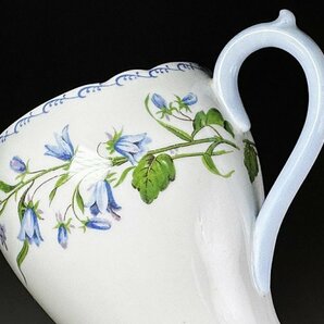イギリス アンティーク シェリー ブルー 金彩 ヘアベル ブーケ図紋 クリーマー ミルクジャグ B02056/240422の画像5