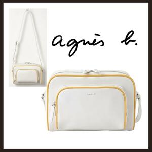 ○★新品 未使用 agnes b. アンジェル 定番レザーショルダー ホワイト○●