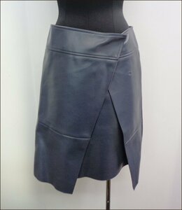 Bana8・衣類◆JILLSTUART/ジルスチュアート 皮革 スカート 0サイズ ブルーグレー ※訳あり